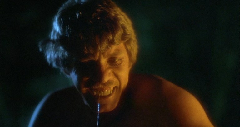 A photograph of a werewolf from a British scary movie.
