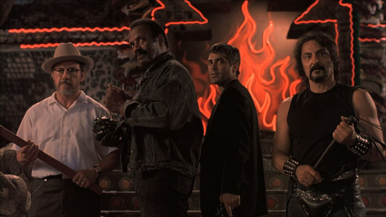 Harvey Keitel, Fred Williamson, George Clooney, and Tom Savini is From Dusk Till Dawn (1996).