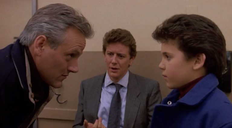 Charles Lucia, Judge Reinhold, and Fred Savage in Vice Versa (1988).
