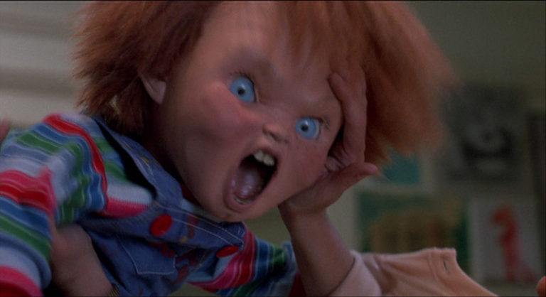 Chucky attacks in Child's Play (1988).