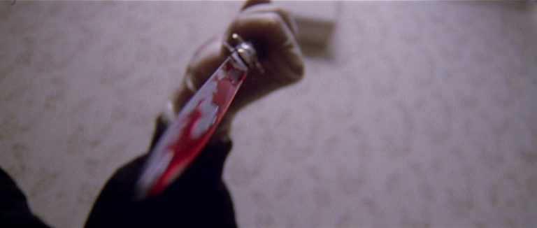 A blood-covered knife from New York Ripper (1982).
