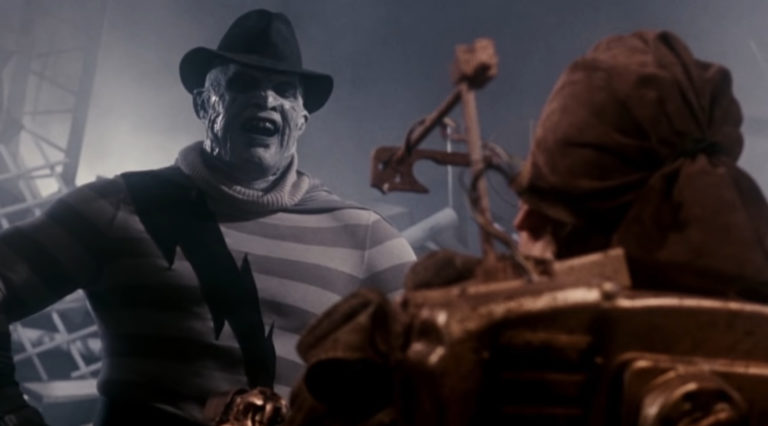 Freddy Kruger takes the form of a comic book villain in A Nightmare on Elm Street 5: The Dream Child (1989).