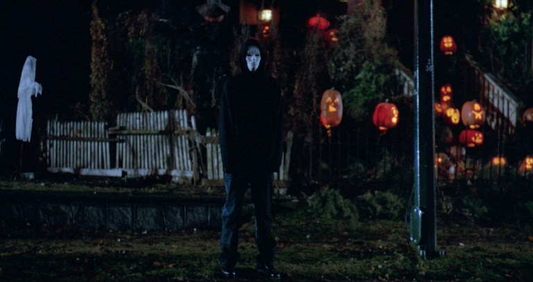 A still from a movie that takes place on Halloween night