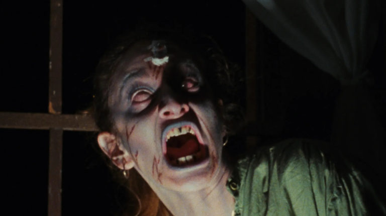 Ellen Sandweiss in The Evil Dead (1981). 