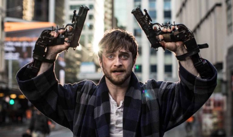 Daniel Radcliffe in Guns Akimbo (2019).