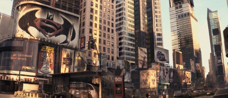 I Am Legend Batman Superman billboard poster.