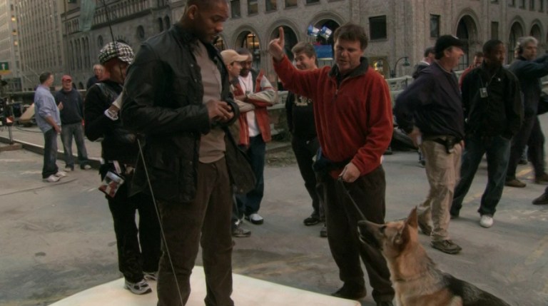 Will Smith and Steve Berens on location in New York City for I Am Legend (2007).