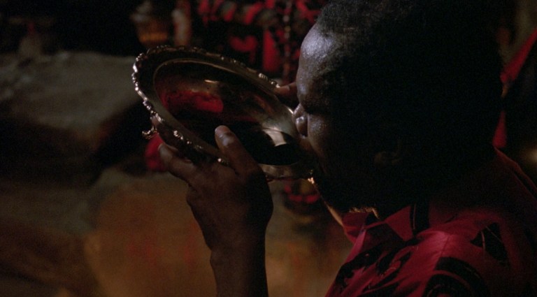 Peytraud drinking blood in The Serpent and the Rainbow (1988).