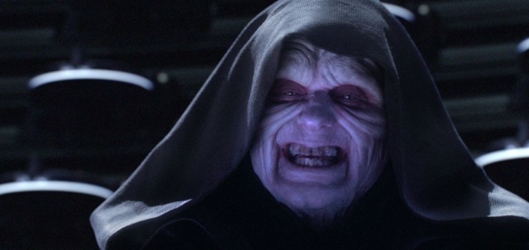 Palpatine in Star Wars Episode III Revenge of the Sith (2005).