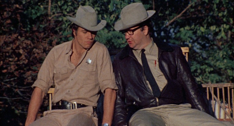 Martin Kove and Marshall Anker in The Last House on the Left (1972).
