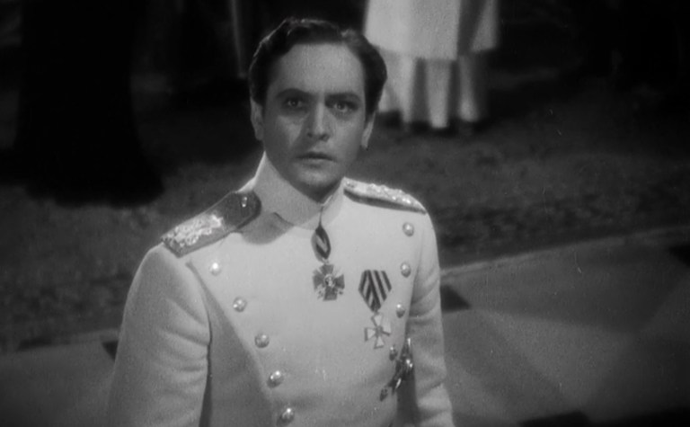 Fredric March as Prince Sirki in Death Takes a Holiday (1934).