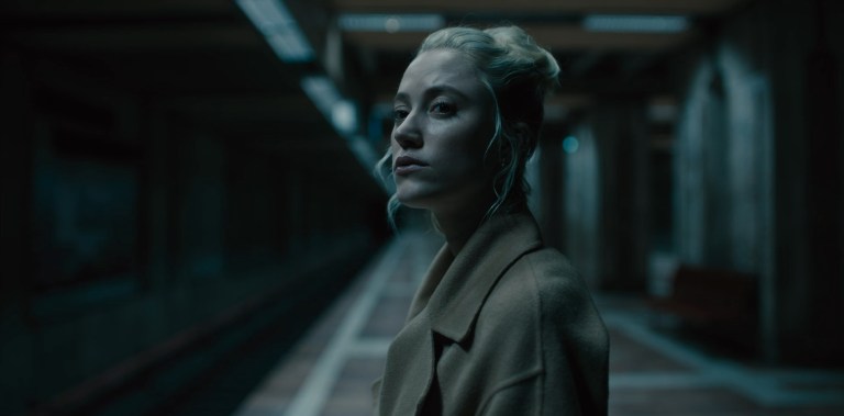 Maika Monroe in Watcher (2022) from director Chloe Okuno.