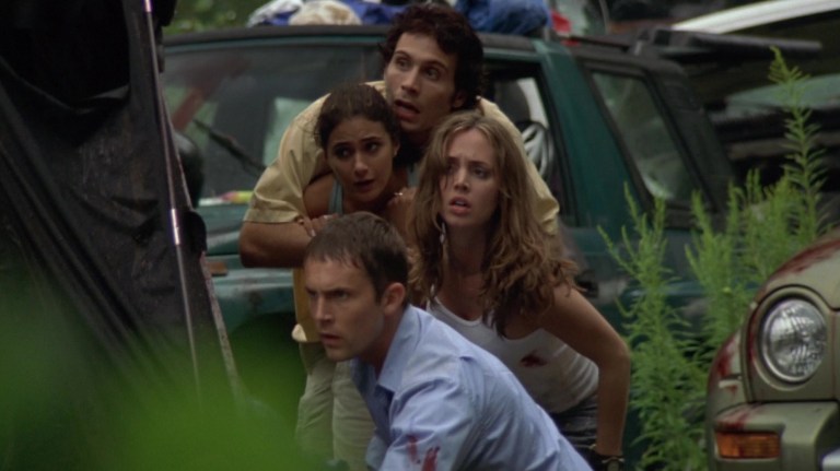 Jeremy Sisto, Emmanuelle Chriwui, Eliza Dushku, and Desmond Harrington in Wrong Turn.