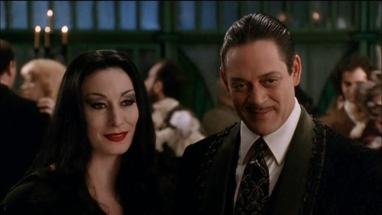 Anjelica Huston and Raul Julia in The Addams Family (1991)