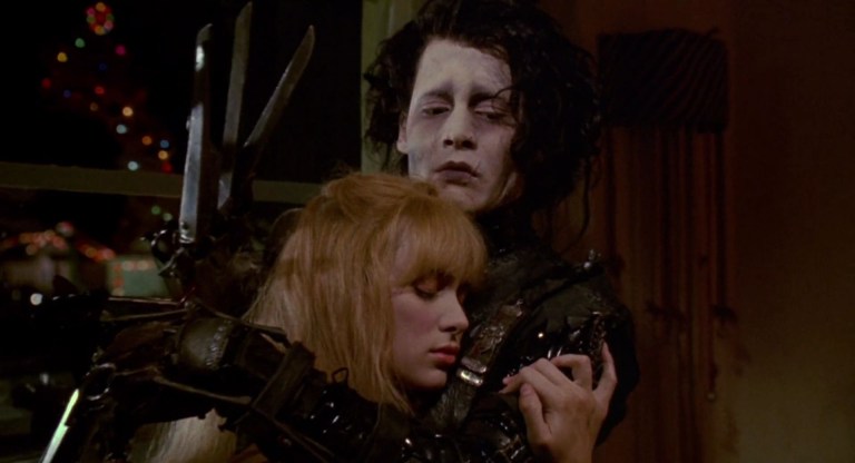 Winona Ryder and Johnny Depp in Edward Scissorhands (1990)