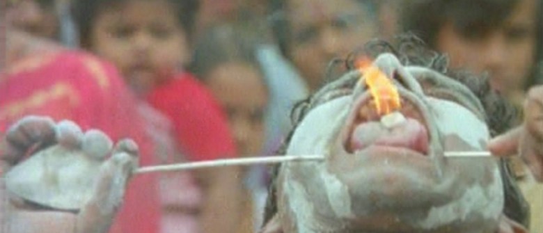A fire eater in Shocking Asia (1974).