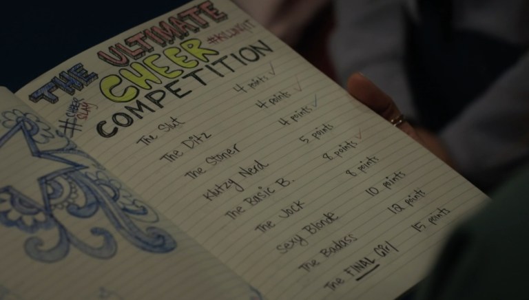 The Ultimate Cheer Competition notebook in Bring It On: Cheer or Die (2022).