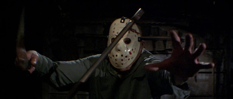 Jason Voorhees with an axe in his head from Friday the 13th Part III (1982)