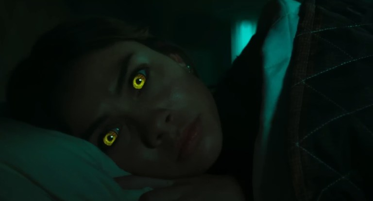 Bella Shepard with glowing eye in Wolf Pack (2023)