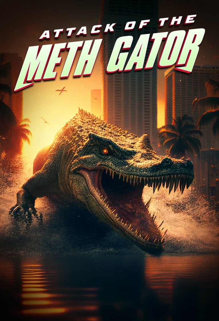 The poster for Attack of the Meth Gator from The Asylum.