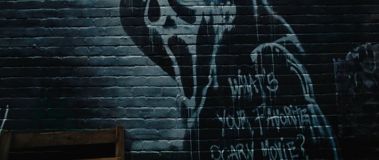 Graffiti of Ghostface seen in the trailer for Scream VI (2023).