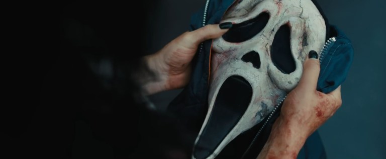 The original Ghostface mask in Scream VI (2023).