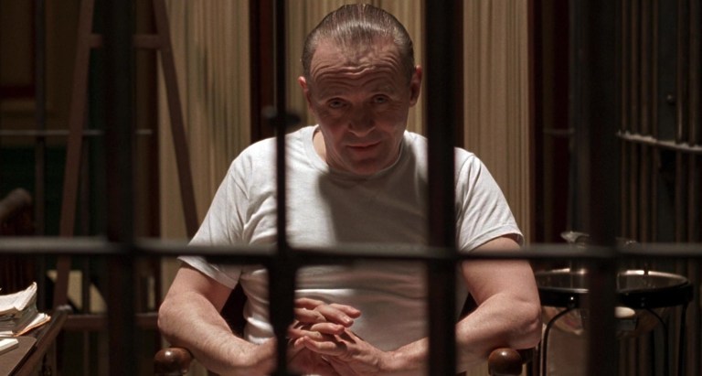 ANthony Hopkins as Hannibal Lecter in The Silence of the Lambs (1991).