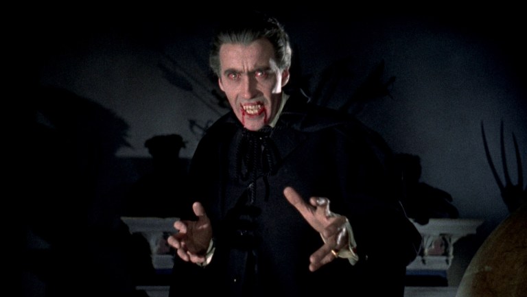 Christopher Lee as Dracula in Horror of Dracula (1958).