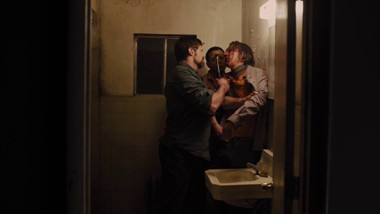 Hugh Jackman, Terrrence Howard, and Paul Dano in Prisoners (2013).