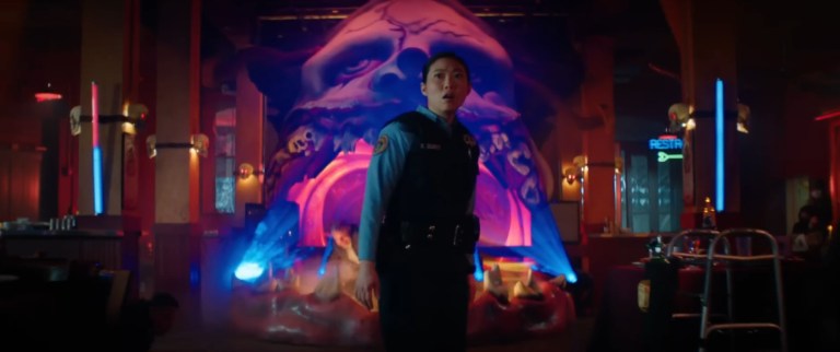 Awkwafina as Rebecca Quincy in Renfield (2023).