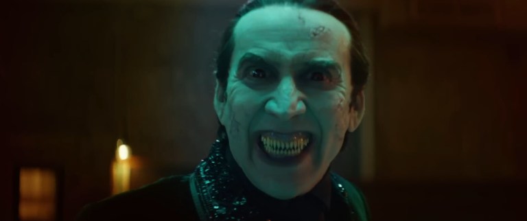 Nicolas Cage as Count Dracula in Renfield (2023).