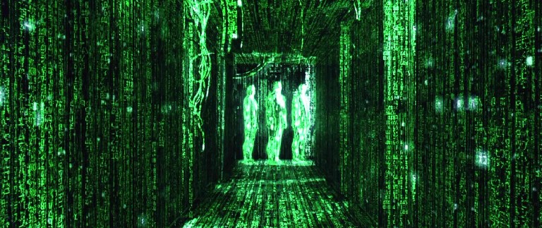 Digital rain as seen in The Matrix (1999).