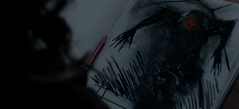 A drawing of the Red Face Demon in Insidious (2010).