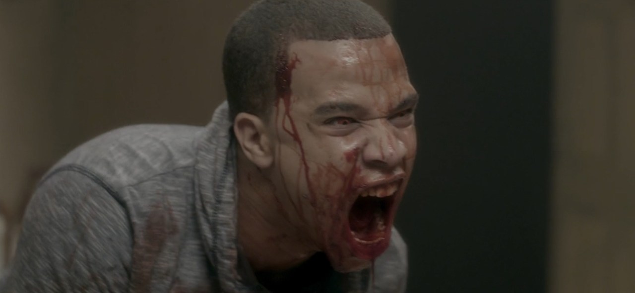 Ian Collins as a rage-filled cannibal in The Evil in Us (2016).
