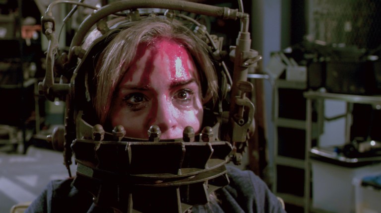 Jill Tuck in the reverse bear trap in Saw 3D (2010).