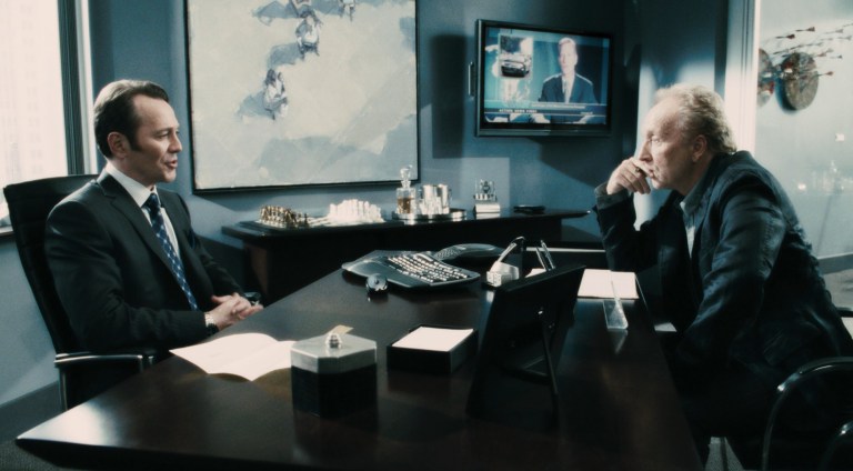 John Kramer asks for William Easton to overturn his insurance denial in Saw VI (2009).