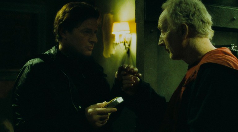 Hoffman and Jigsaw set up a trap in the Gas House in a flashback seen in Saw V (2008).