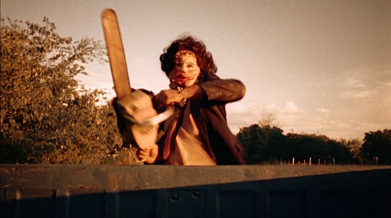Gunnar Hansen as Leatherface in The Texas Chain Saw Massacre (1974).