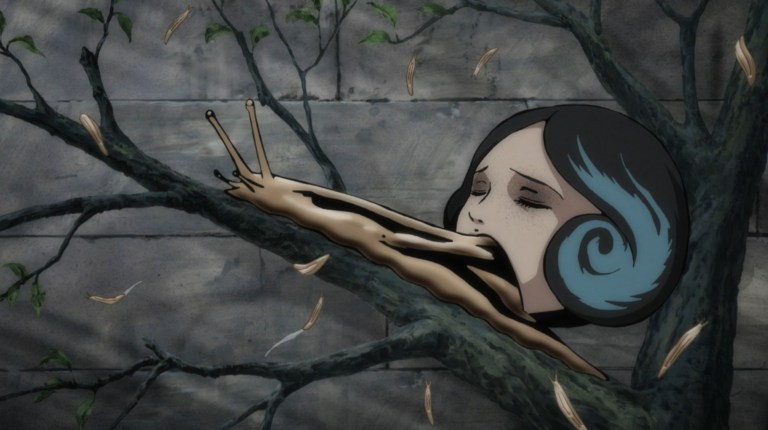 An image from the "Slug Girl" story of the Junji Ito Collection on Crunchyroll.