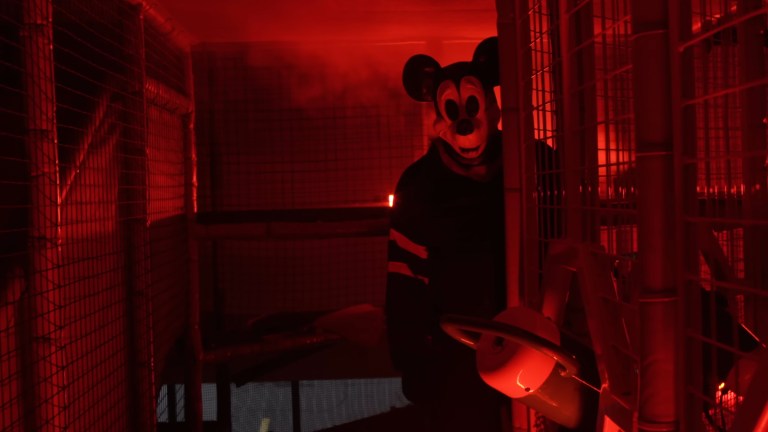 The Mickey masked killer in Mickey's Mouse Trap (2024).