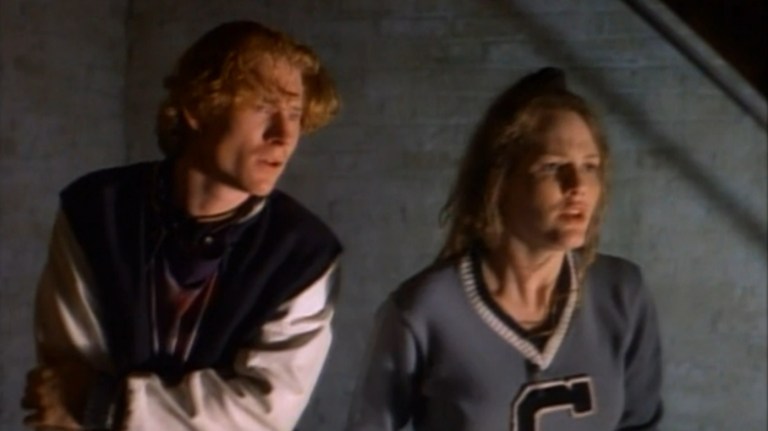 Zack Ward and Alexander Keith (aka Wendy Schumacher) in Star Hunter (1996).