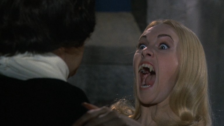 Kirsten Lindholm bares fangs in The Vampire Lovers (1970).