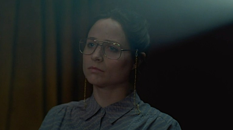 Niamh Algar as Enid in Censor (2021).