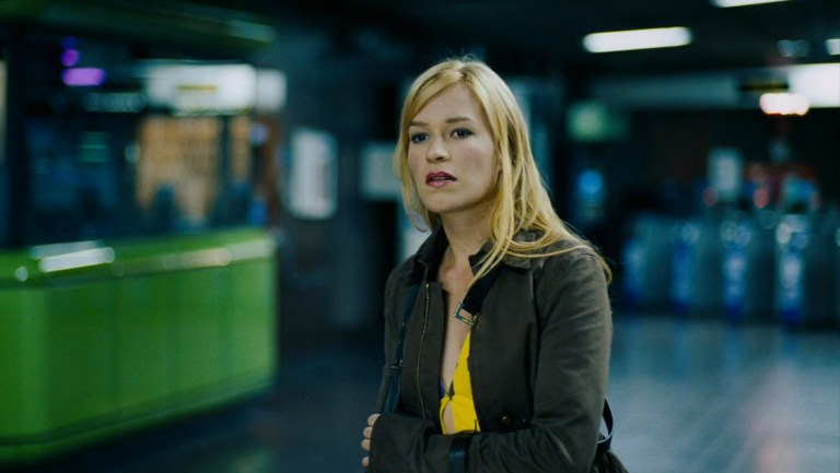 Franka Potente looks for an exit in Creep (2004).