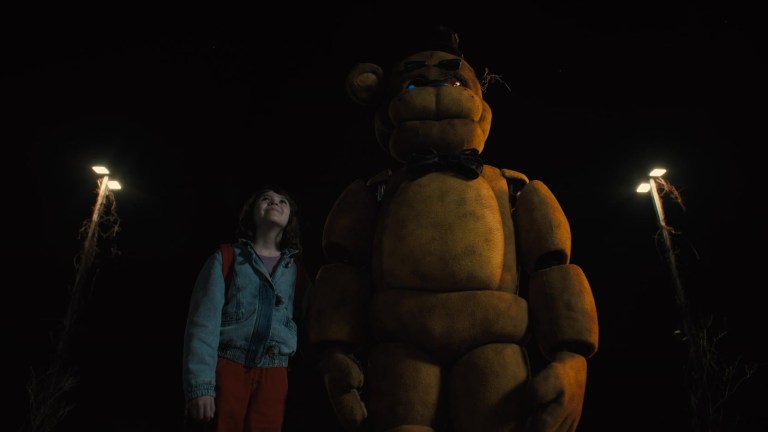 Abby and Freddy in Five Nights at Freddy's (2023).