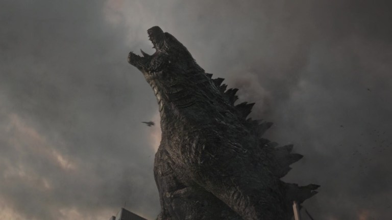 Godzilla roars in Godzilla (2014).