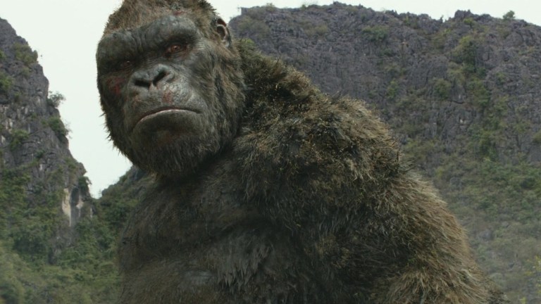 Kong looks back in Kong: Skull Island (2017).