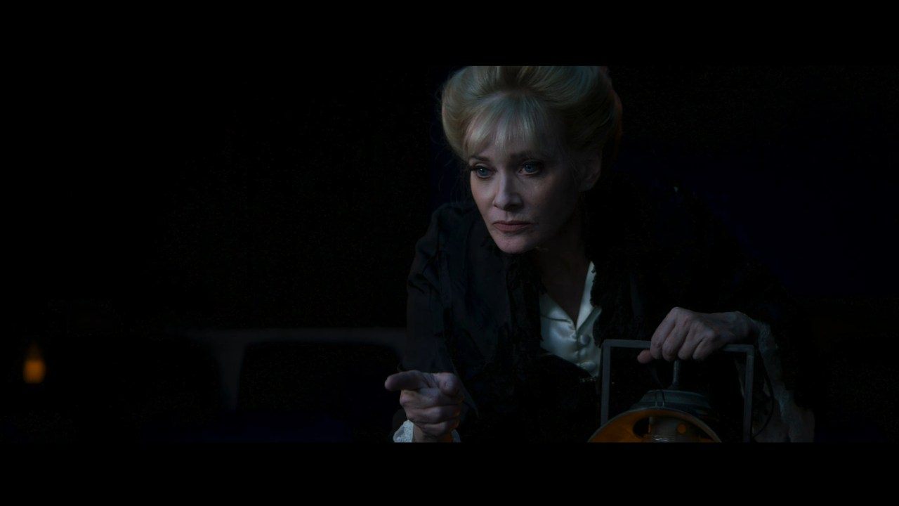 Barbra Crampton points at someone in Snow Valley (2024).