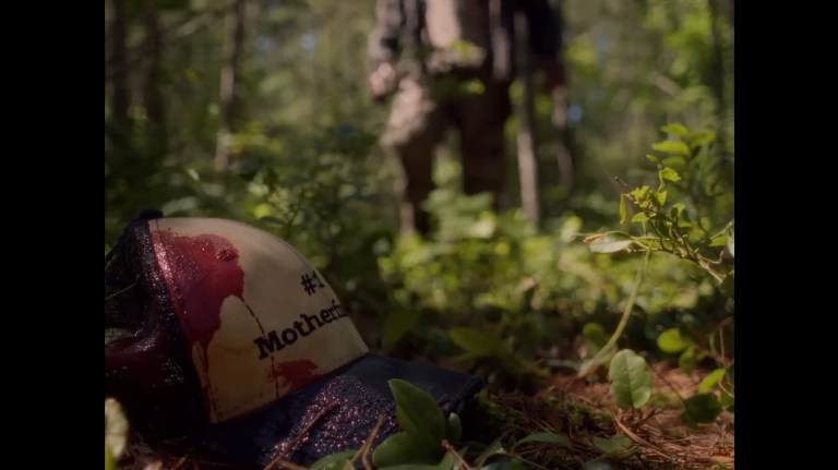 A bloody trucker hat in In a Violent Nature (2024).