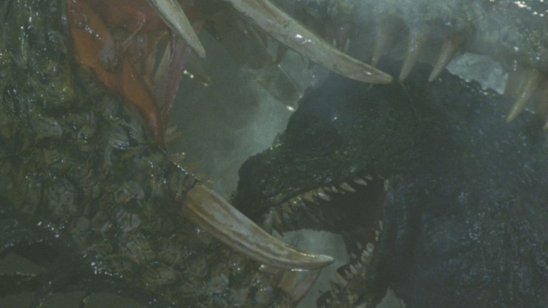 Godzilla's head is bitten in Godzilla vs. Biollante (1989).